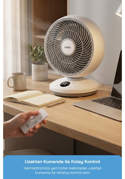 Sinbo Sf-7702 Masaüstü Vantilatör Fan Beyaz