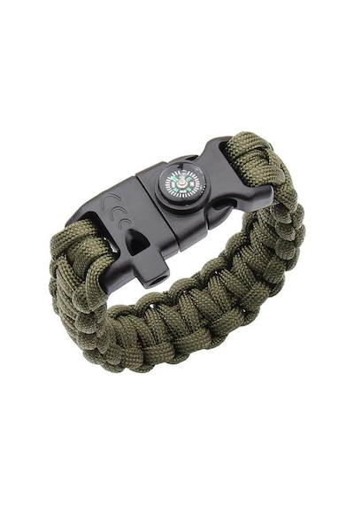 Haki Yeşil Paracord Survival Bileklik Bıçak Pusula Ateş Başlat Haki