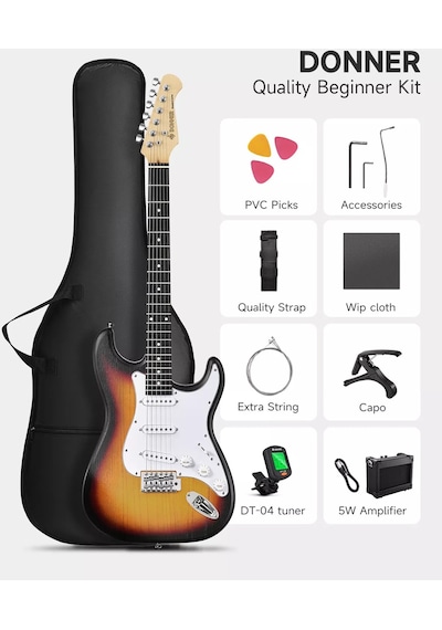 Donner Dst-80 St Elektro Gitar Seti Sunburst