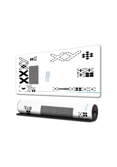 Grıd Xxl Mouse Pad 90x40 Cm, Büyük Masa Matı, 3 Mm Dikişli Kenar, Kaymaz Kauçuk Taban, Gaming Mousepad White Gr