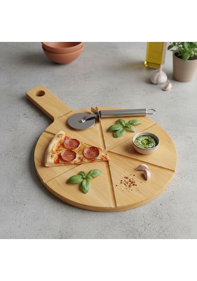 Benante Bambu Yuvarlak Kesme Tahtası - 33 Cm X 23 Cm Bambu