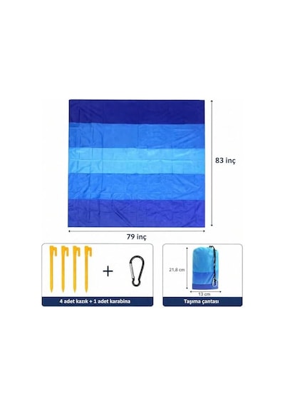 Plaj Battaniyesi, Kum Geçirmez Plaj Paspası 200,6 Cm X 210,8 Cm / 2-8 Yetişkin İçin Su Geçirmez Hızlı Kuruyan Açık Hava Piknik Matı Seyahat, Kamp, Yürüyüş İçin