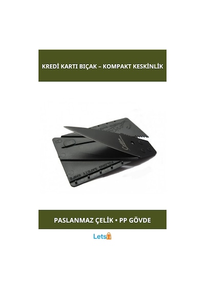 Kredi Kartı Şeklinde Paslanmaz Çelik Bıçak Cardsharp
