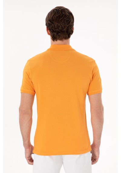 U.S. Polo Assn. Erkek Slim Fit Polo Yaka Turuncu Basic Tişört 50298041-VR051