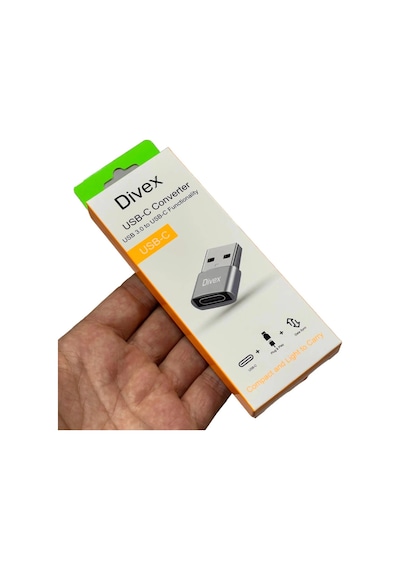 Divex Type-c Dişi Usb3.0 Erkek Otg Adaptör Çevirici Gri Dc-178
