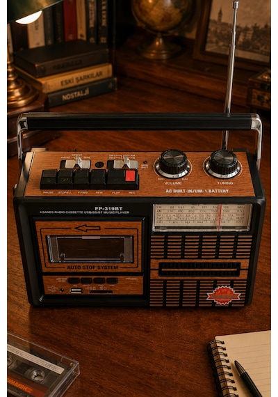 Fepe Fp-319bt Elektrikli Nostaljik Kaset Çalar Radyo - Bluetooth, Usb, Sd Müzik Çalar
