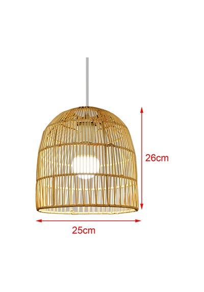 Suntek Rattan Abajur Avize Işık Fikstürü Kapak Art 25cmx26cm Bej