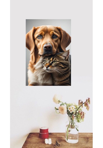 Kedi Köpek Kanvas Tablo Ev Salon Mutfak Ofis Hediyelik Dekarasyon Süsü Ölçü Seçmeyi Unutmayınız :