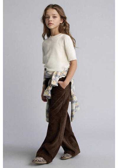 Defacto Kız Çocuk Wide Leg Fitilli Kadife Pantolon E8295a825wnbn304 Kahve-bn304