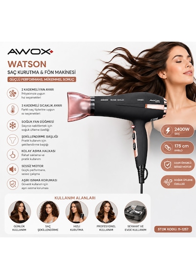Awox Watson Saç Kurutma - Fön Makinesi 2400w 5668