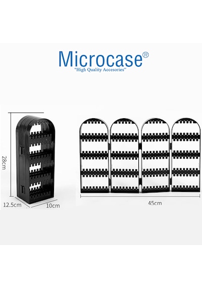 Microcase 4 Bölmeli Katlanabilir Takı Aksesuar Organizer Standı Al5461 Siyah