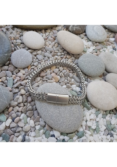 Chavin 8 Mm. 21 Cm. Gri Çelik Erkek Bileklik Ep06By Gümüş Chavin 8 Mm. 21 Cm. Gri Çelik Erkek Bileklik Ep06By Gümüş