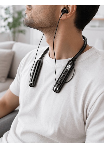 Bluetooth Boyun Kulaklığı 10 Metre Menzilli Mikrofonlu Uzun Süreli Kullanım