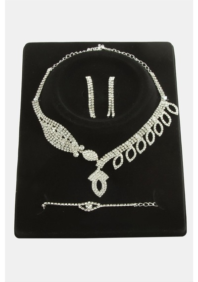 Oval Taşlı Lüks Set Kolye 11