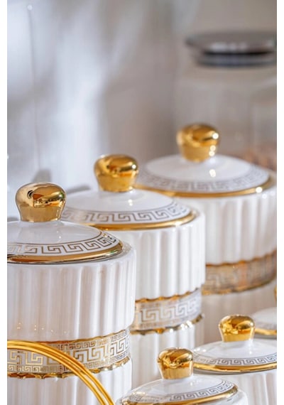 Acar Eva Gold Metal Standlı Baharatlık 7'li Çok Renkli