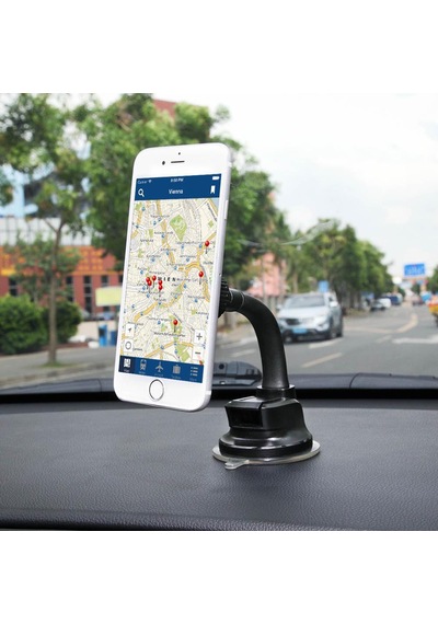 Araç İçi Manyetik Telefon Tutucu Vantuzlu Esnek Boyunlu Dashboard Ve Cam Uyumlu 360 Döner Stand