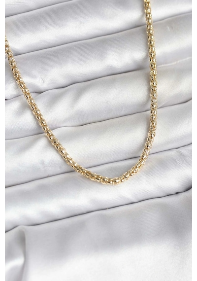14k Gold Renk Kaplama Boru Zincir Model Cm Kadın Kolye Çok Renkli