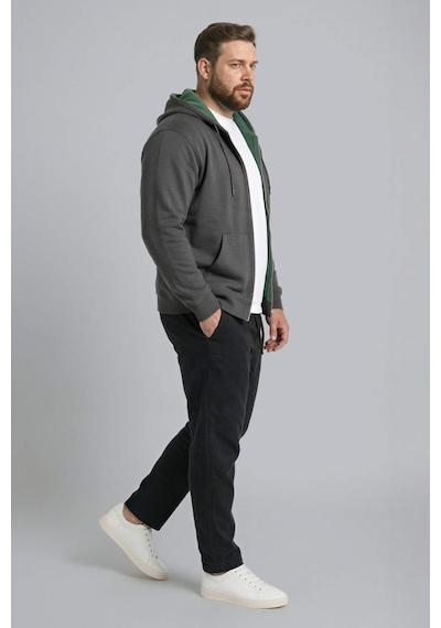 Defacto - Büyük Beden Kapüşonlu Fermuarlı Sweatshirt H2059AX26SP