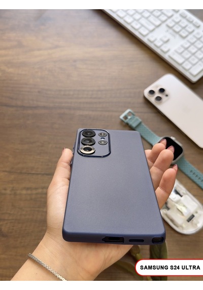 Samsung Galaxy S24 Ultra Uyumlu Süper İnce Mat Ultra Thin Silikon Kılıf Lacivert