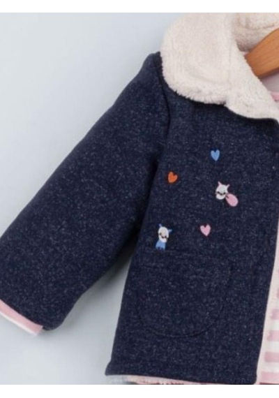 Baby Rose Kız Bebek Örme Kot Ceket Pantolonlu 3 Lü Takım-14925 Çok Renkli