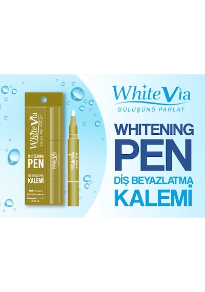 WhiteVia Pap Teknolojili Diş Beyazlatma Kalemi Peroksitsiz Diş Beyazlatıcı Kalem Gold 2 ML