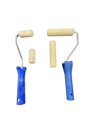 Kadife Moher Rulo Fırça Seti 10cm Ve 5cm Yedek Başlık Hediyeli Tek Ebat
