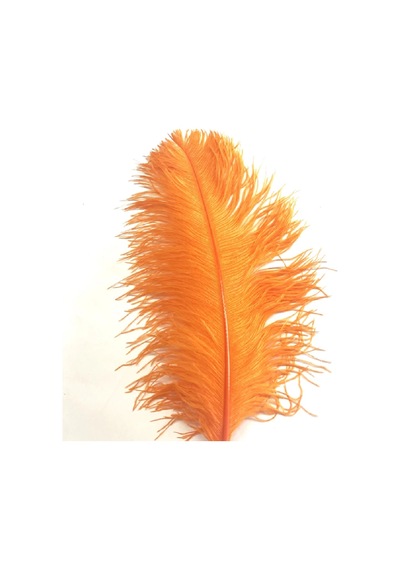 Kuzey Oyuncak 3 Adet Büyük Boy 35 Cm Turuncu Deve Kuşu Tüyü Orange Ostrıch Feather Vıp Dekor Turuncu Kuş Tüyü 5+