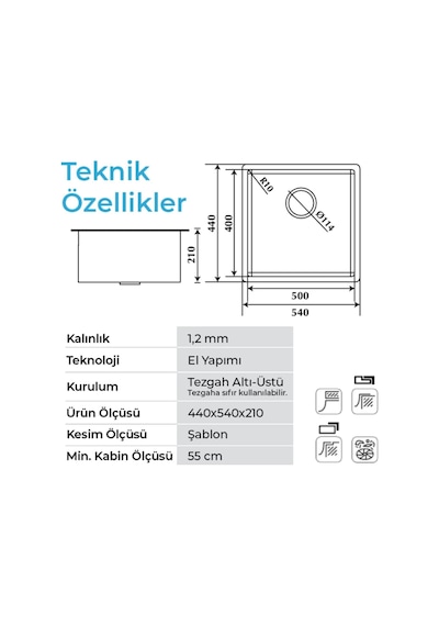 Crauf Stella 4454 Pvd Bakır 50 40 El Yapımı Eviye-attivo 4070 Bakır Spralli Batarya Seti Bakır