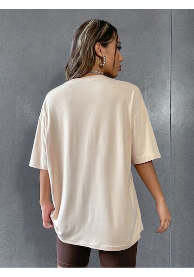 Flood Of Style Kadın Bej Brooklyn Bisiklet Yaka Tshirt
