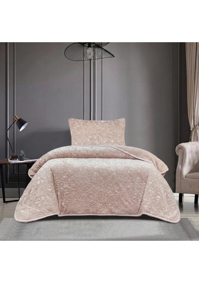 Soft Battaniye Tek Kişilik 180 X 240 Gül Kurusu Yastık Kılıfı Hediyeli