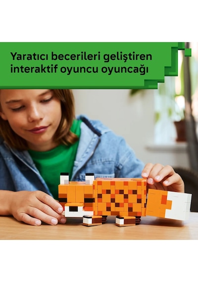 LEGO® Minecraft® Tilki 21588 - 10 Yaş Üzeri Çocuklar için Duruşu Ayarlanabilir Dekoratif Yaratıcı Oyuncak Yapım Seti (497 Parça)