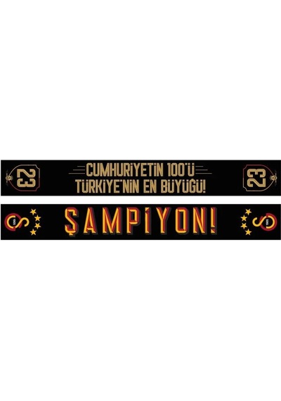 Galatasaray Lisanslı Büyük Logolu Gri T-shirt Ve 23 Şampiyonluk Şal Atkı Gri