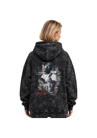 Sevbano Tupac 2pac Rapper Şarkıcı Baskılı Unisex Oversize Yıkamalı Premiu Siyah