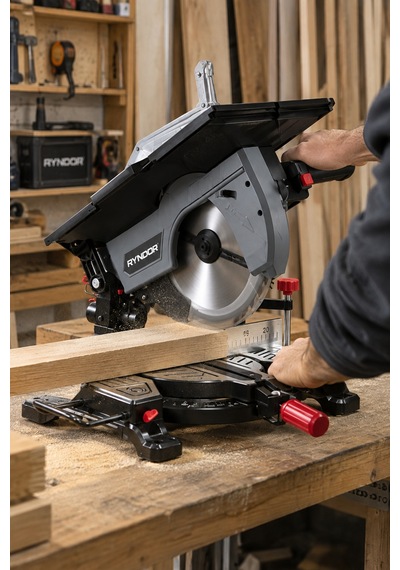 Heilber Hm255a Üstten Ve Alttan Tepsili 255mm Elektrikli Pro Gönye Kesme Ahşap Kesme Makinesi