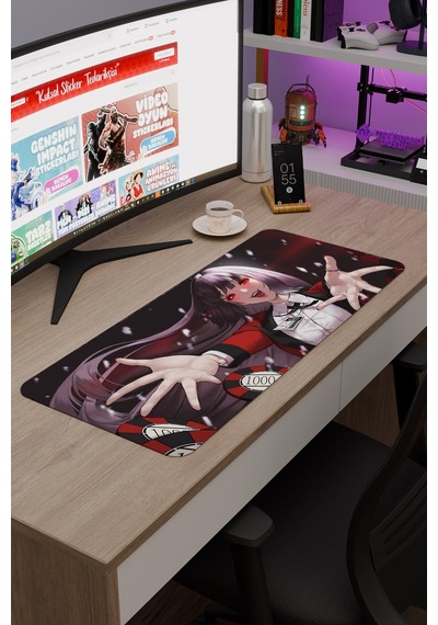 Kakegurui Anime V1 - 70x30 Xl Gaming Kauçuk Kaymaz Taban Mouse Pad Fare Altlığı