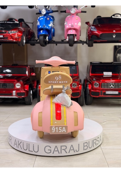 Vespa Akülü Motor 3-9 Yaş Pembe
