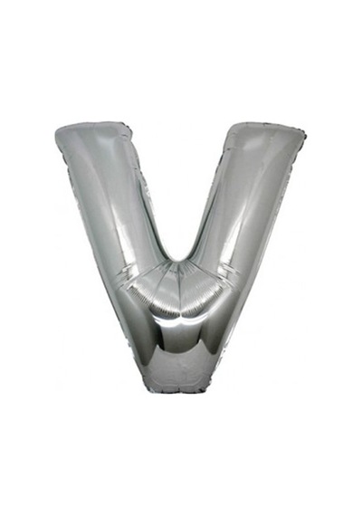 Gümüş Folyo Balon V Harfi 40 CM