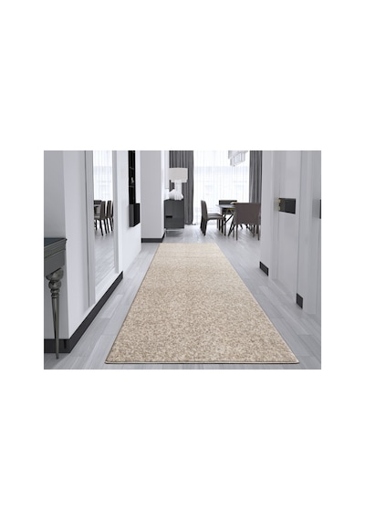 Plato Halı Parantez Saltanat Lüks Oturma Odası, Salon, Antre, Yıkanabilir Polyester Kaymaz Taban Krem Halı