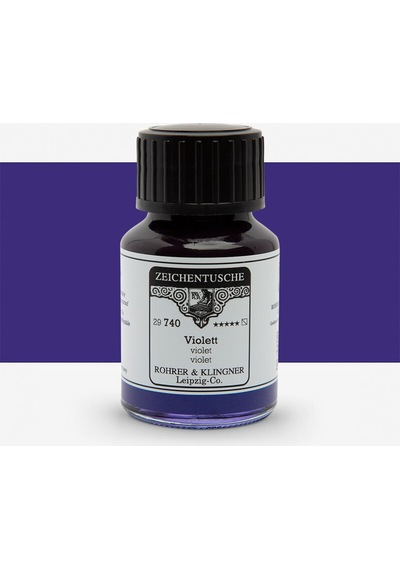 Rohrer&klingner Kaligrafi Mürekkebi Zeichentusche 29-airbrush-fırça-divit-sulu Boya 50ml-740-violet Çok Renkli