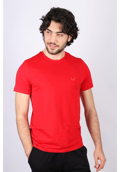 Rich Erkek Logo Baskılı T-shirt %100 Pamuk Tişört Kirmizi