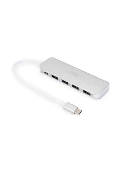 Digitus 4 Port Usb 3.0 Hub, 4 X Usb 3.0 Usb-a Dişi Konnektör Usb Çevre Ürünü , 1 X Usb Tip C Pd Power Delivery Port, 1 X Usb Tip C Erkek Port Bilg