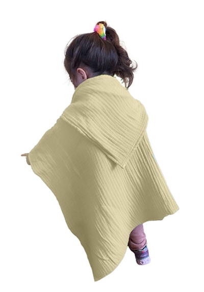 Joyous Mom Kids Organik Muslin Banyo Kese Ve Havlu Seti Bej