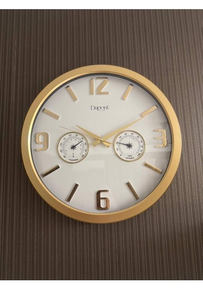 Dupont-705-a Analog Termometreli Ve Nem Göstergeli Duvar Saati Beyaz
