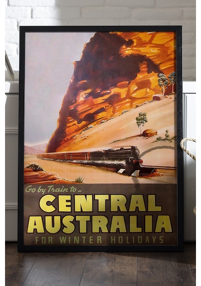 Australia Siyah Ahşap Çerçeveli Poster, Dekoratif Seyahat Duvar Tablosu
