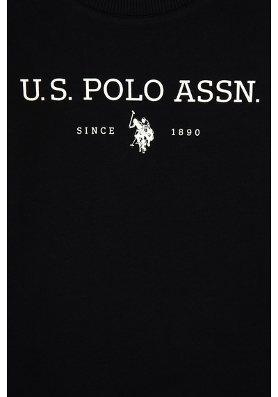 U.S. Polo Assn. Erkek Çocuk Siyah Bisiklet Yaka Sweatshirt 50313900-VR046