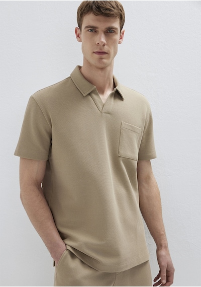 Mavi - Cepli Bej Polo Tişört 0613318-80697