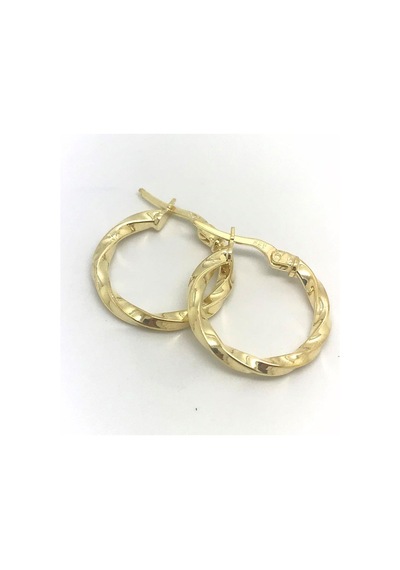 Gümüş 1.7 Cm Lik Burgu Gümüş Halka Küpe Dy98e6 Sarı