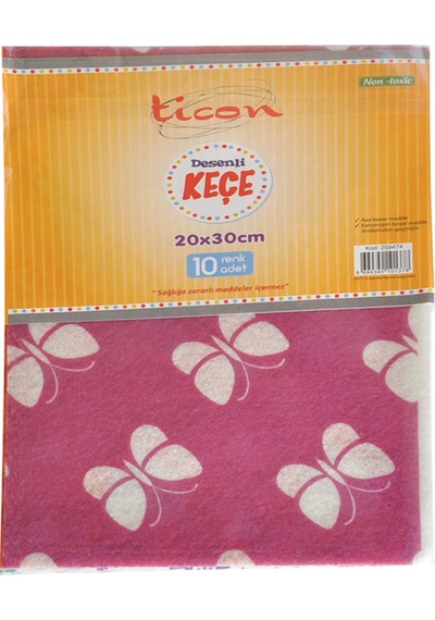 Ticon Desenli Keçe 20x30cm 10 Renk
