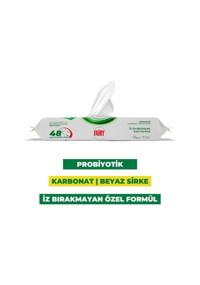 Çok Amaçlı Mop Uyumlu Yer Temizlik Havlusu 50 Yaprak Limon Yağlı Beyaz Sirke Karbonat 48 Saat Temizlik Etkili İz Bırakmayan Formül Belirtilmemiş