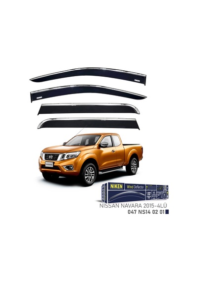 Nissan Navara 2015- Sonrası Kromlu Cam Rüzgarlığı Niken 4'lü Set
